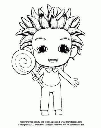 Lollipop Kid - Free Coloring Pages for Kids - Printable Colouring Sheets