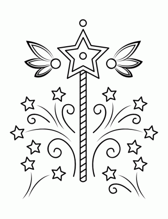 Printable Fairy Wand Coloring Page
