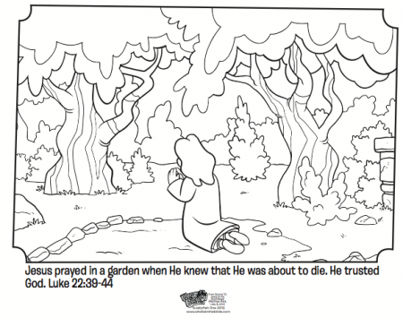 Jesus Prays in the Garden - Bible Coloring Pages | What's in the Bible?