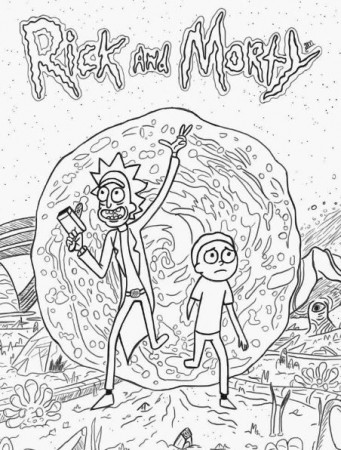 rick and morty coloring page | Rick and morty drawing, Coloring ...