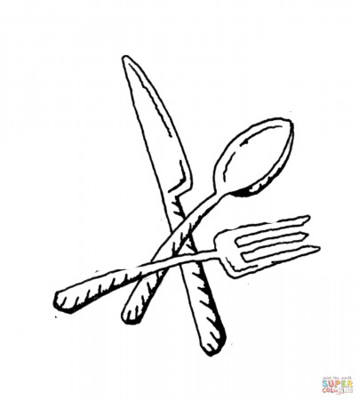 Fork Spoon And Knife coloring page | Free Printable Coloring Pages