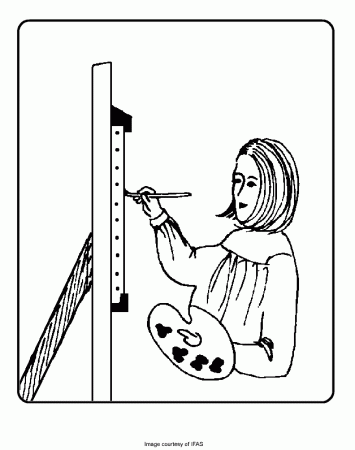 Artist Painting a Picture - Free Coloring Pages for Kids ...