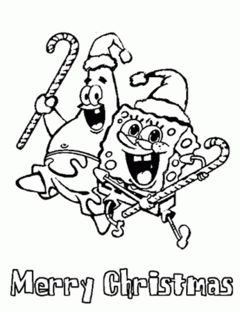 Spongebob & Patrick Marry Christmas Coloring Pages – Spongebob 