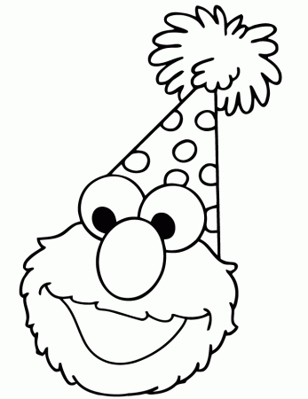 elmo birthday Colouring Pages