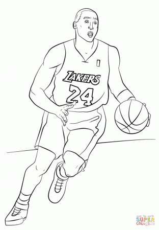 Kobe Bryant - LA Lakers Coloring Pages
