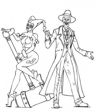 Harley Quinn And Joker Coloring Pages Joker, Harley Quinn Classic