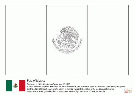 Mexico Flag coloring page | Free Printable Coloring Pages