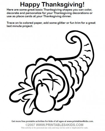 Thanksgiving Cornucopia Coloring : Printables for Kids – free word 