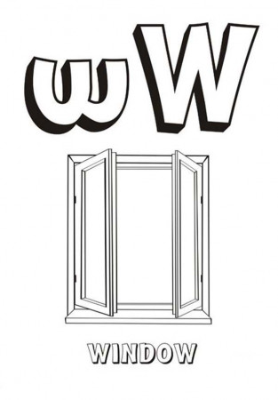 Letter W for Window Coloring Page: Letter W for Window Coloring ...