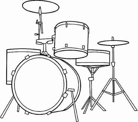 Drum set - coloring page | Musical instruments drawing, Drums ...