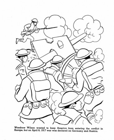 America enters WWI Coloring Page | World War I Educational ...