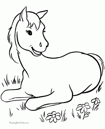 Horse Colouring Sheets Print - High Quality Coloring Pages