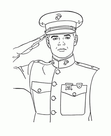 USA-Printables: Armed Forces Day Coloring Pages - Marine in Dress 
