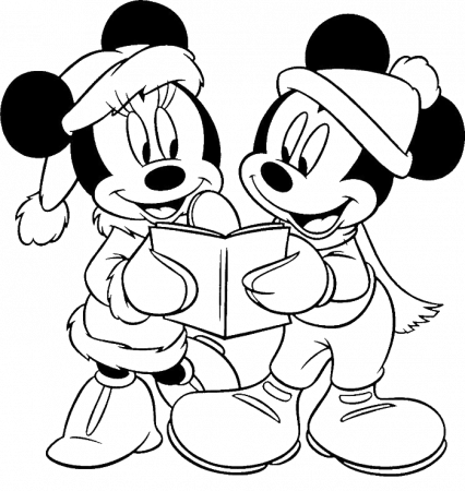 Mickey Mouse Happy Christmas Coloring For Kids - Christmas 