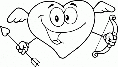 Cute Love Coloring Page To Print Of Happy Heart For Kids Top 