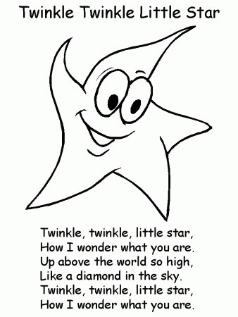 Twinkle Twinkle Little Star Coloring Page | Bulbulk Com