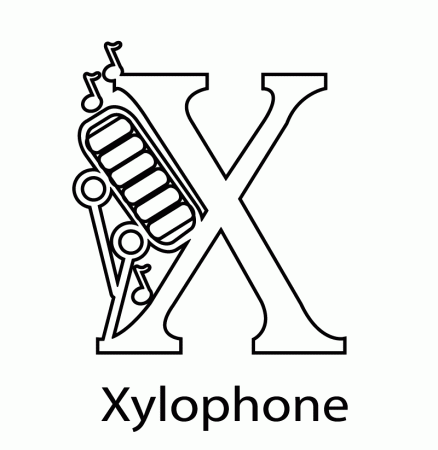 Download X For Xylophone Alphabet Coloring Pages Or Print X For 