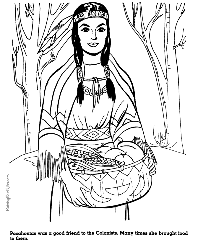 Real Pocahontas Coloring Pages Images & Pictures - Becuo