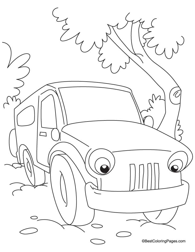 Jungle jeep coloring page | Download Free Jungle jeep coloring page for  kids | Best Coloring Pages