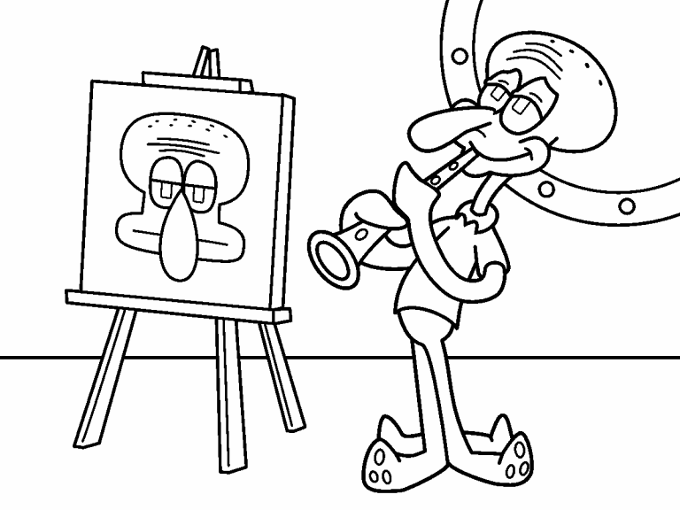 Squidward coloring page - Coloring Pages 4 U