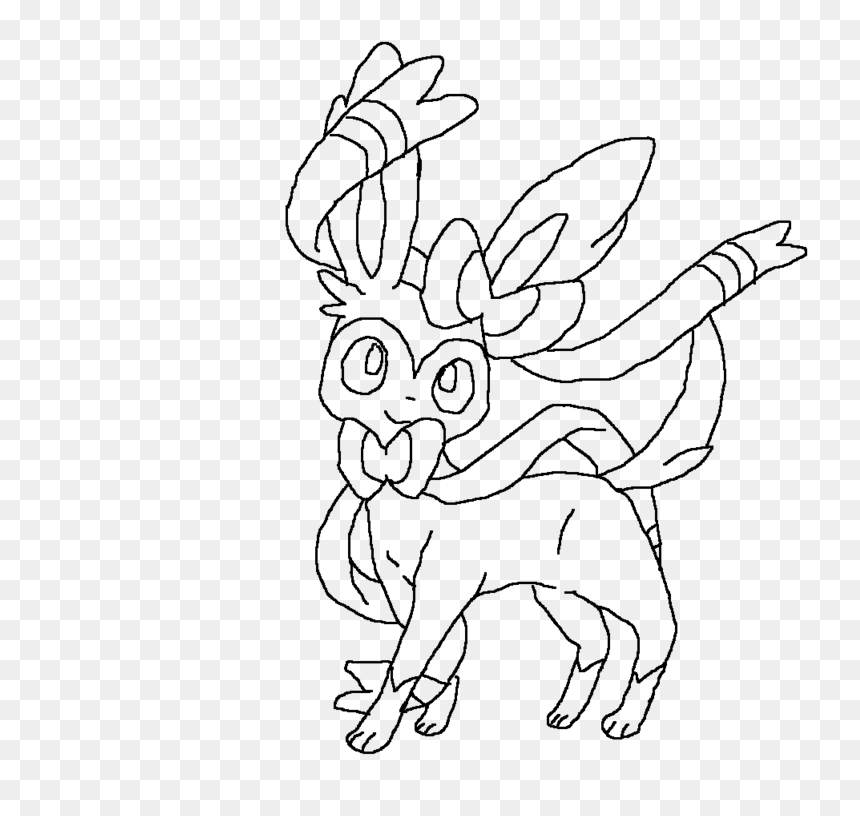 Eevee Drawing Advanced - Sylveon Eevee Evolutions Coloring Pages, HD Png  Download - vhv