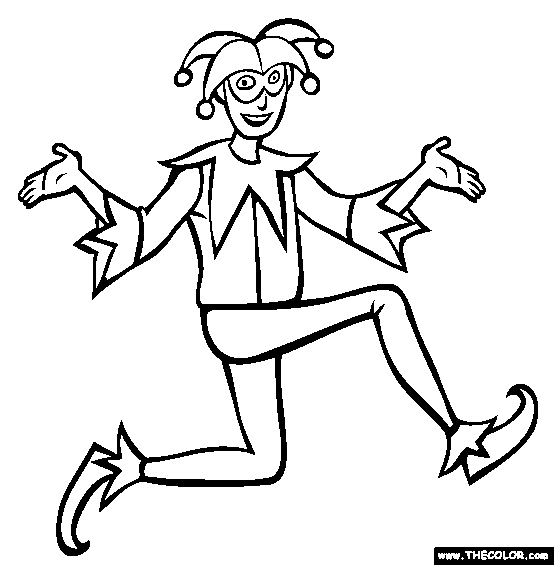 Jester Coloring Page | Free Jester Online Coloring