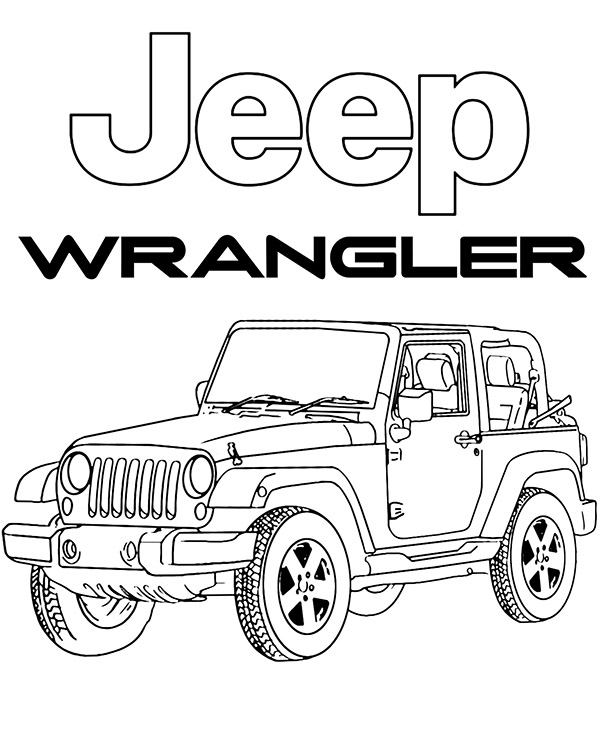 Printable Jeep Wrangler coloring sheet to print