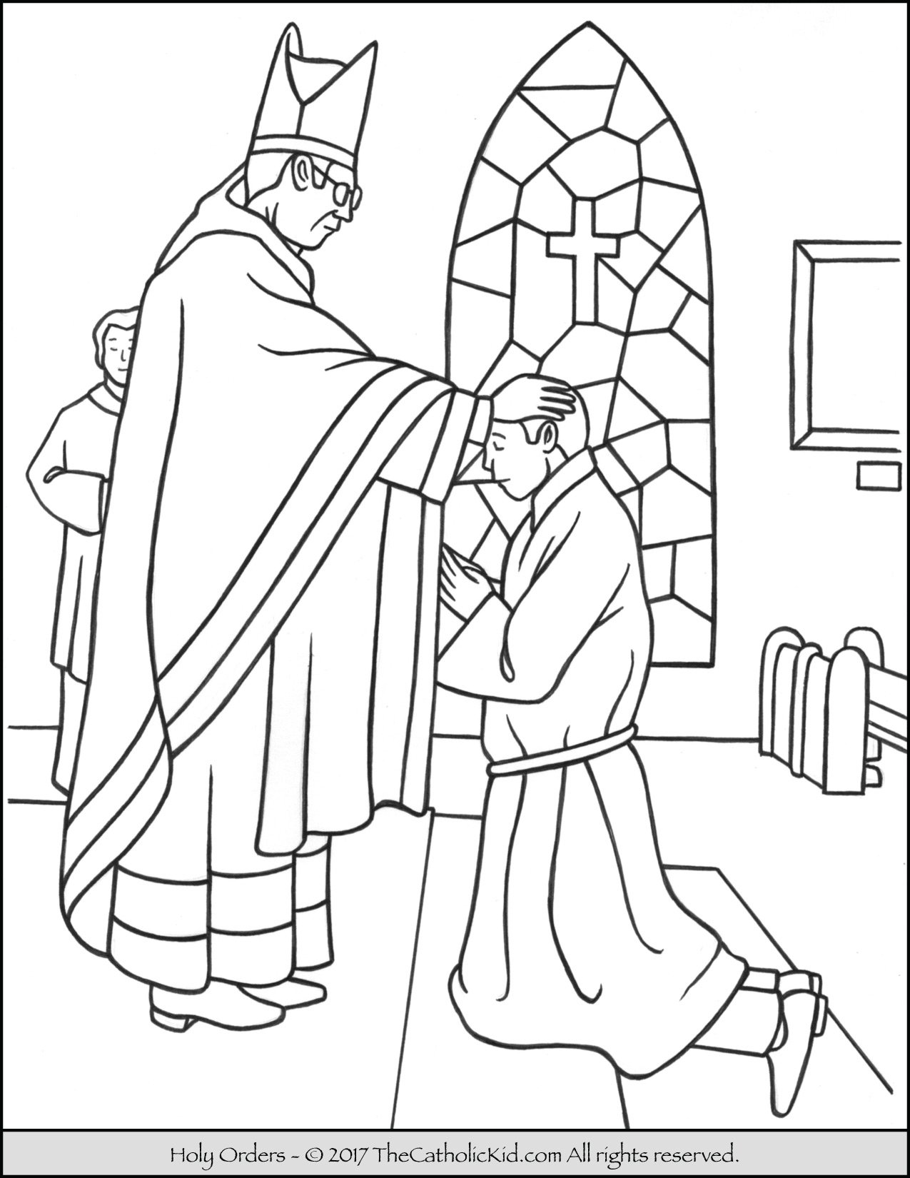 Sacrament of Holy Orders Coloring Page - TheCatholicKid.com