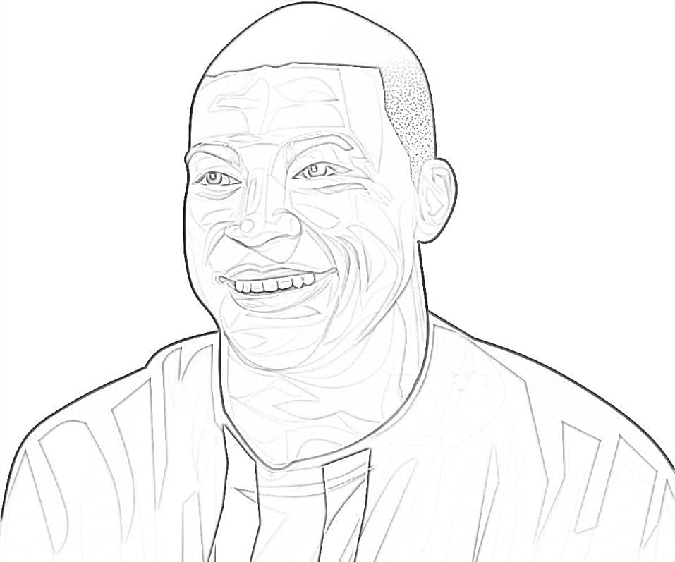 Kylian Mbappé 6 Coloring Page - Free Printable Coloring Pages for Kids