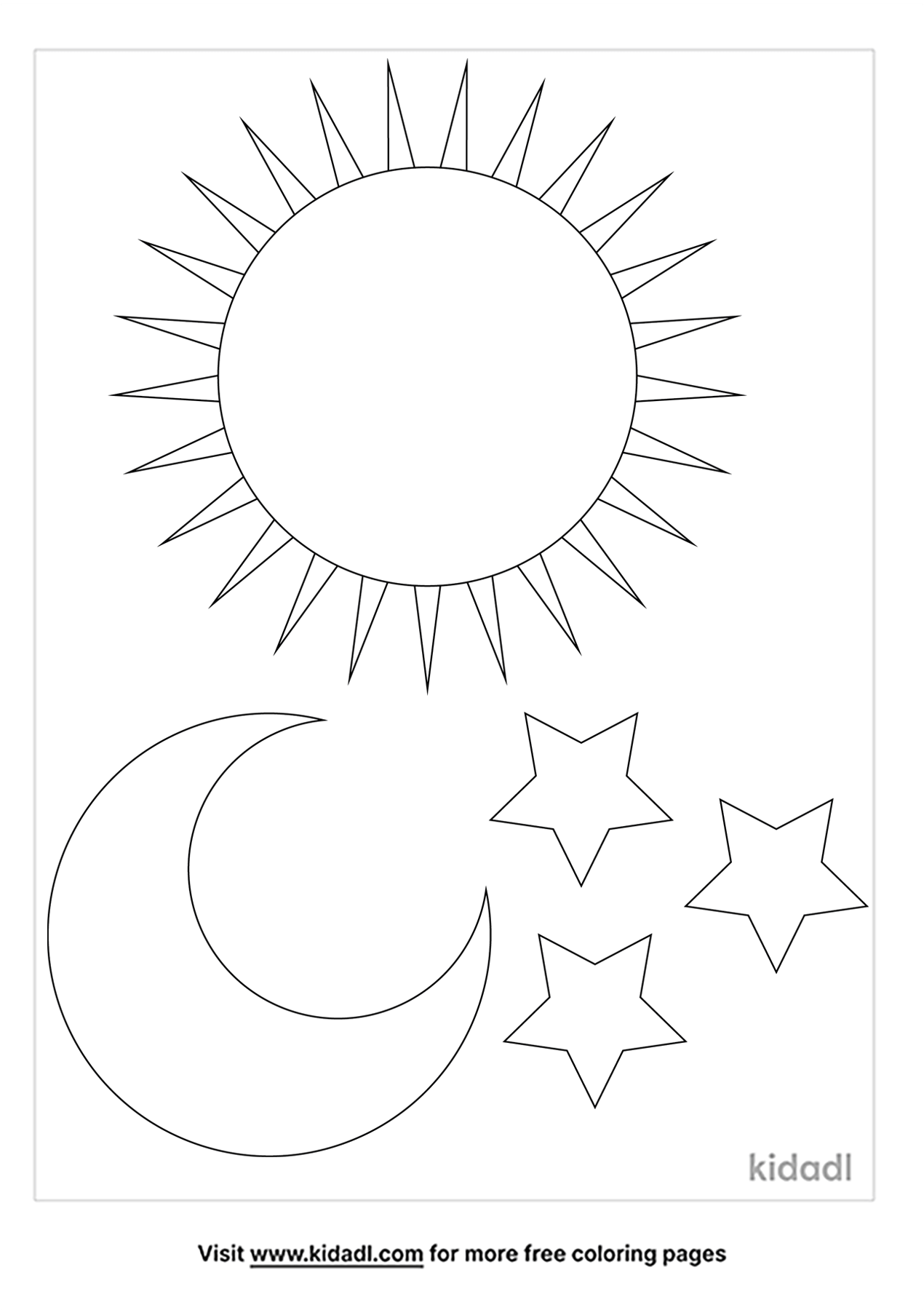Sun, Moon And Stars Coloring Pages | Free Space Coloring Pages | Kidadl