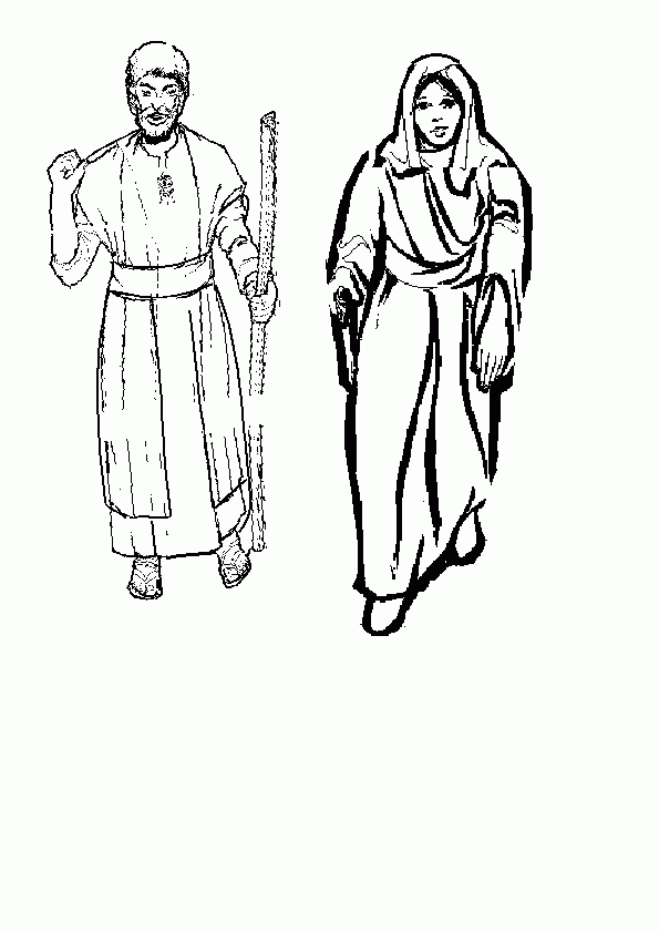Coloring Page Of Joesph And Mary - Coloring Home