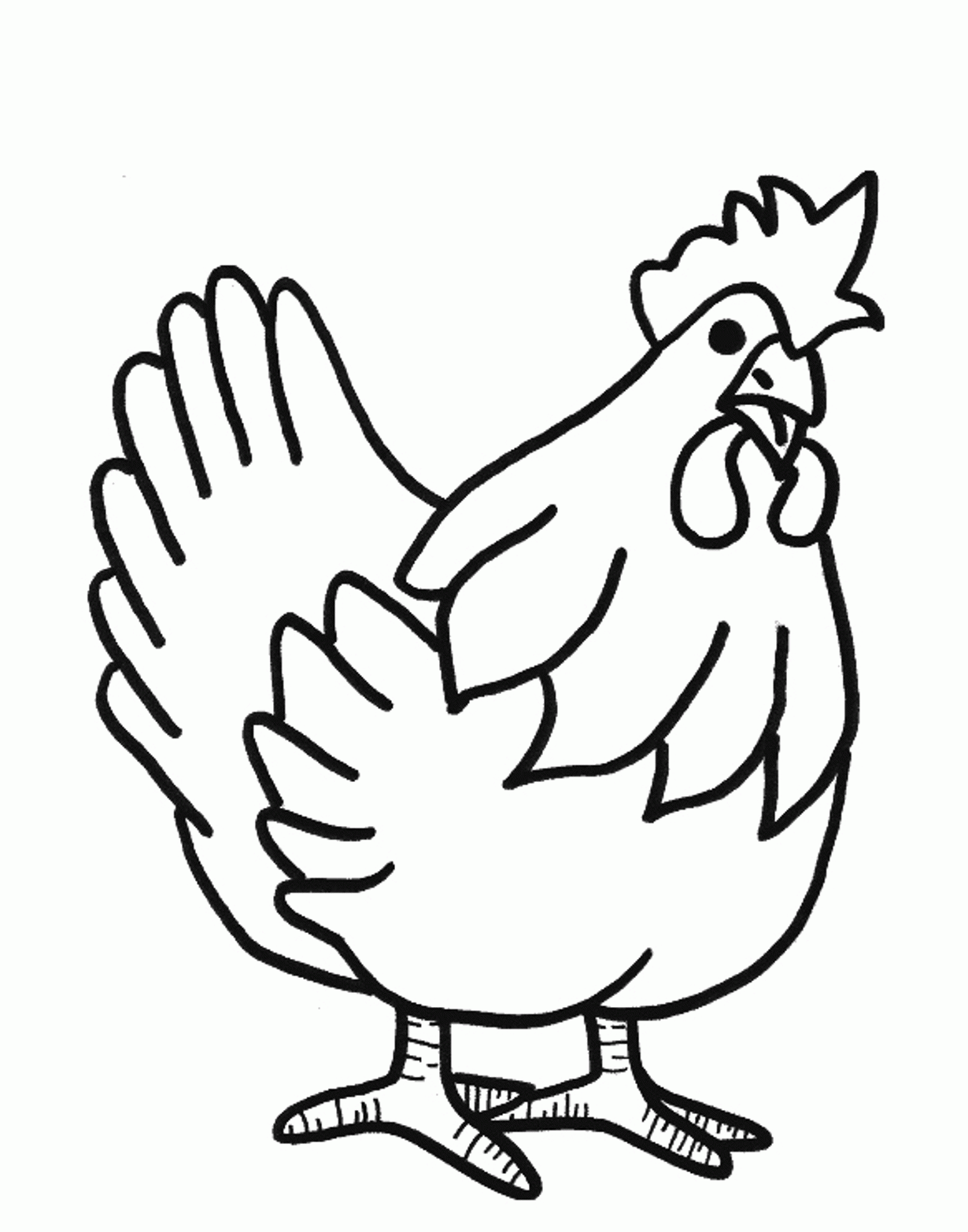 A Hen Farm Animal Coloring Pages | Animal Coloring pages of ...