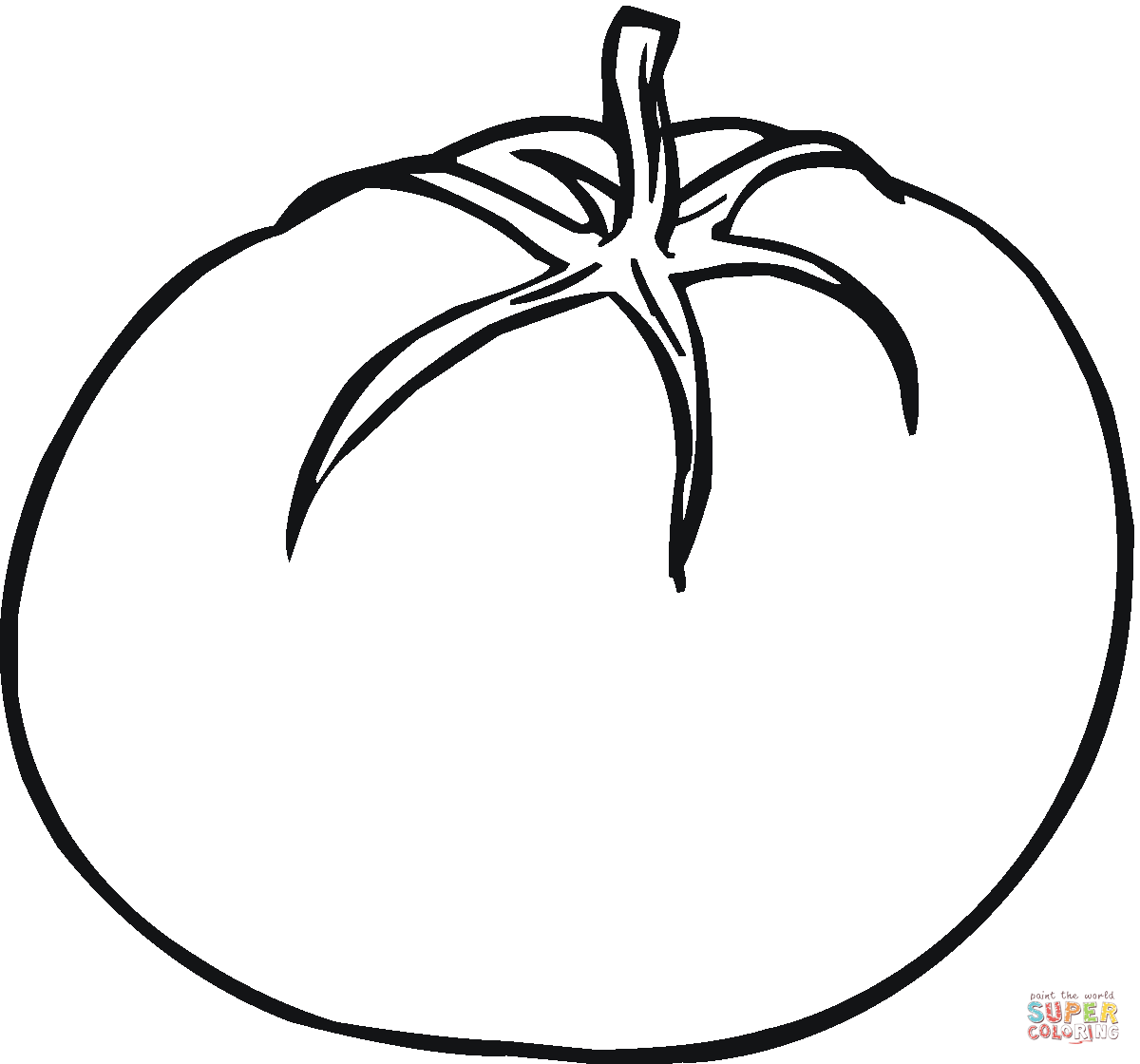 Tomato 4 coloring page | Free Printable Coloring Pages | Molde ...