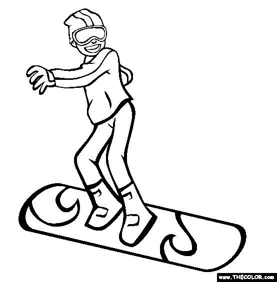 Snowboard Coloring Page | Free Snowboard Online Coloring