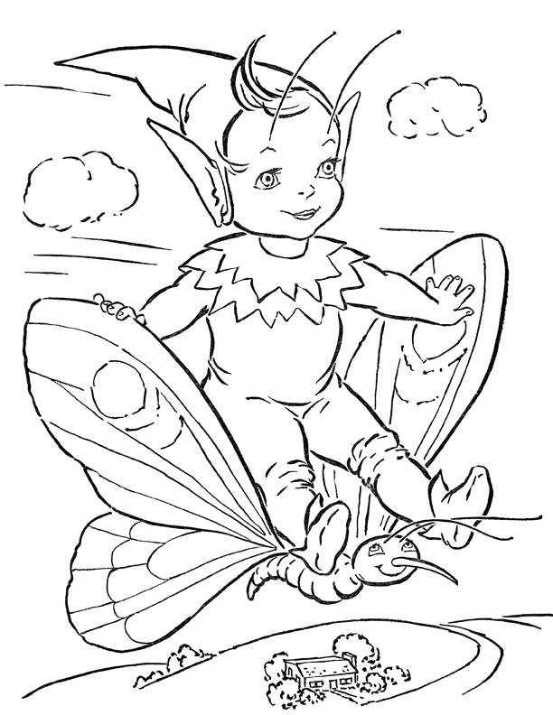 Adorable Fairy Coloring Page Printable! - The Graphics Fairy