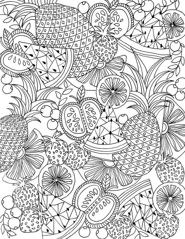 Hard Fruits Coloring Page - Free Printable Coloring Pages for Kids