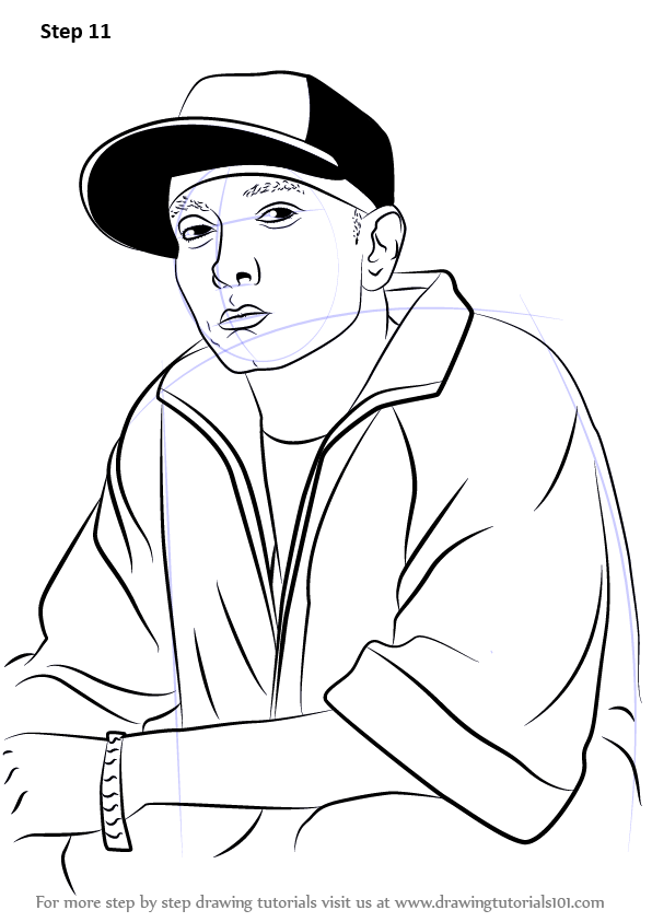 Learn How to Draw Eminem (Rappers) Step by Step : Drawing Tutorials | Eminem  drawing, Eminem, Tupac art