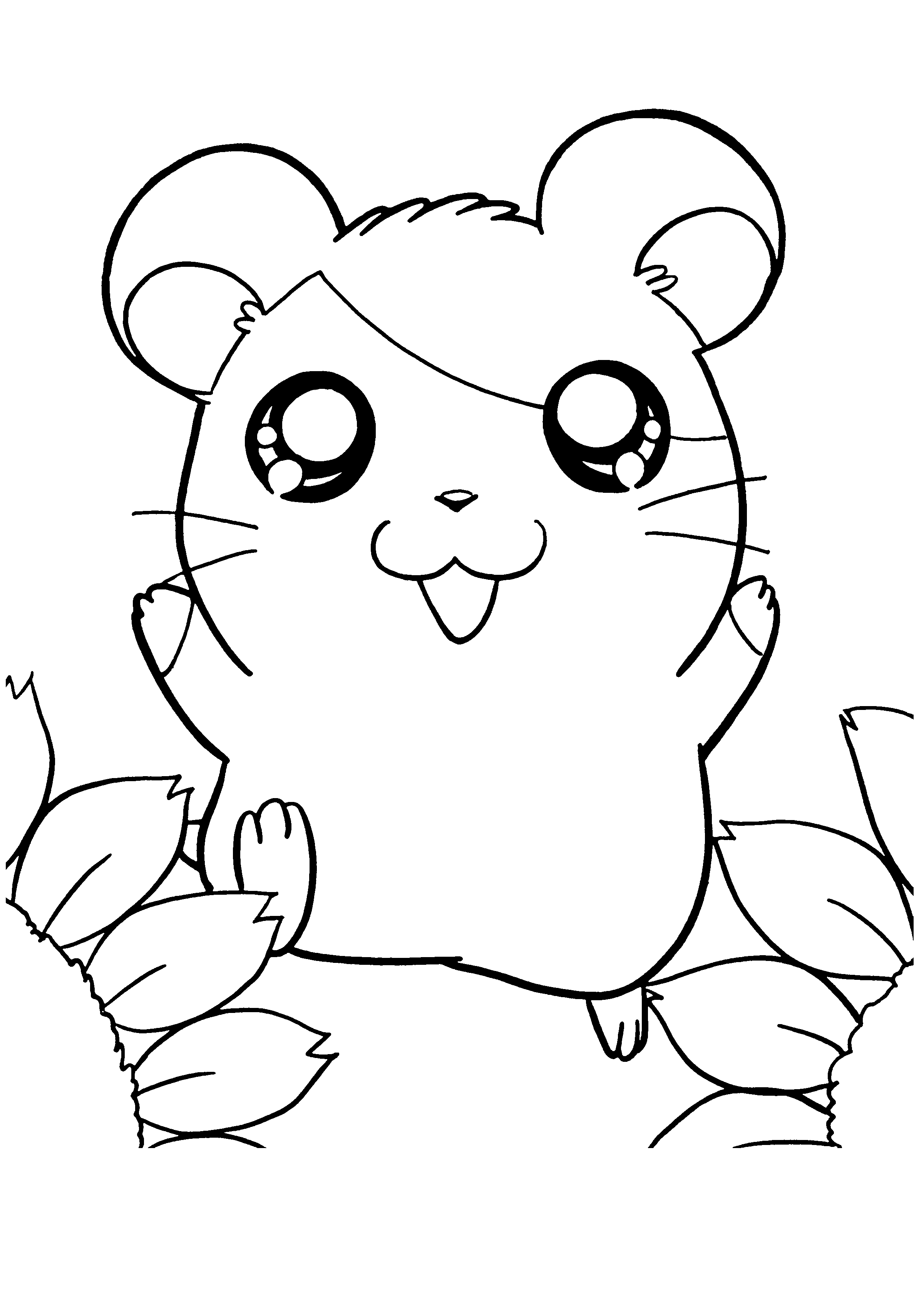 Cute Hamtaro Coloring Pages Coloring Page Hamster In General Style ...