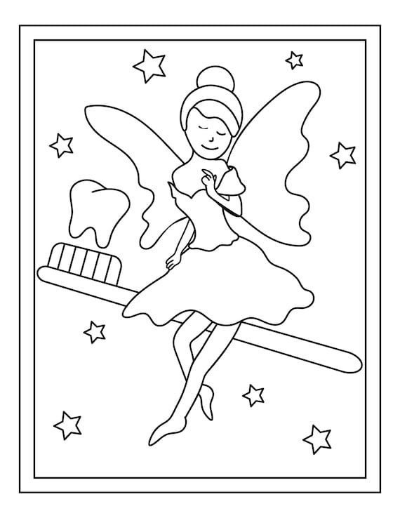Tooth Fairy Printable 16 Coloring Pages - Etsy