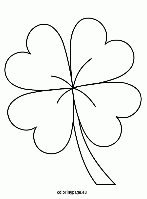 Four Leaf Clover Template Coloring Home