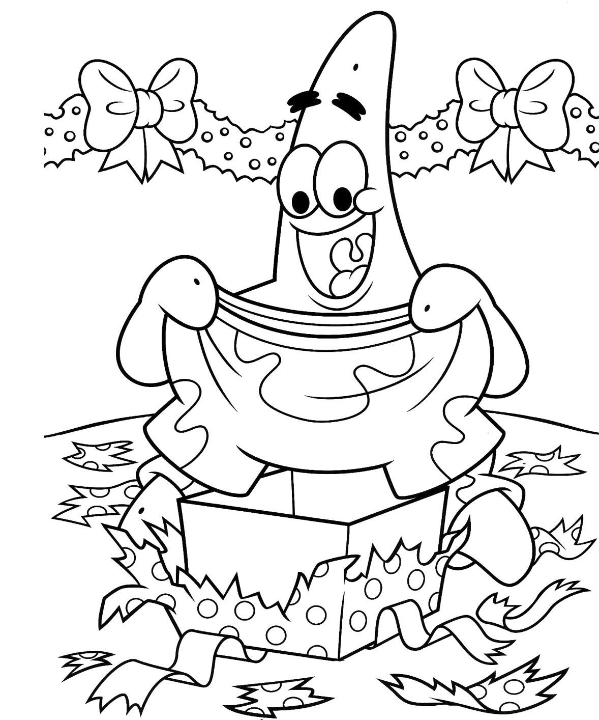 Spongebob And Patrick Christmas Coloring Page