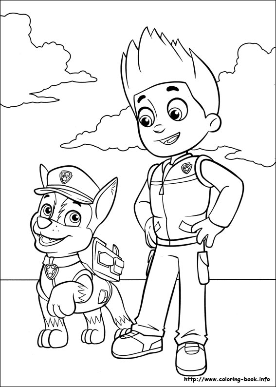 Chase and Ryder - Paw Patrol Coloring Pages
