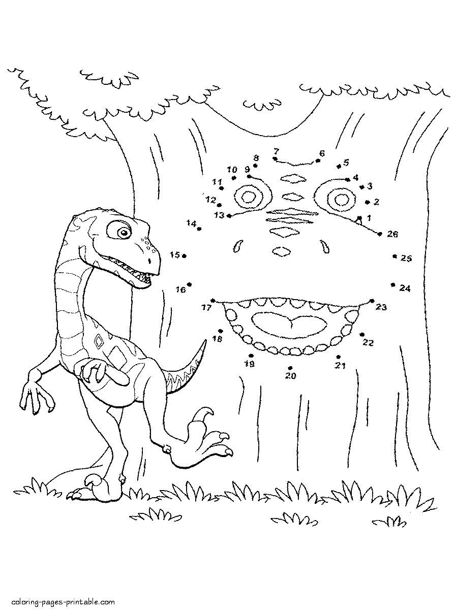 Dot by dot coloring pages. Tree || COLORING-PAGES-PRINTABLE.COM