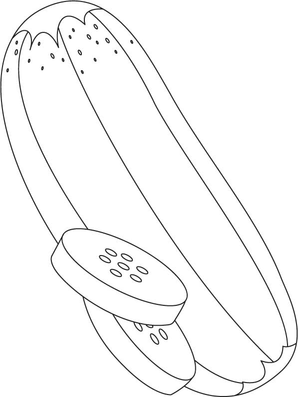 Cucumber with slice coloring page | Download Free Cucumber with slice coloring  page for kids | Best Coloring Pages