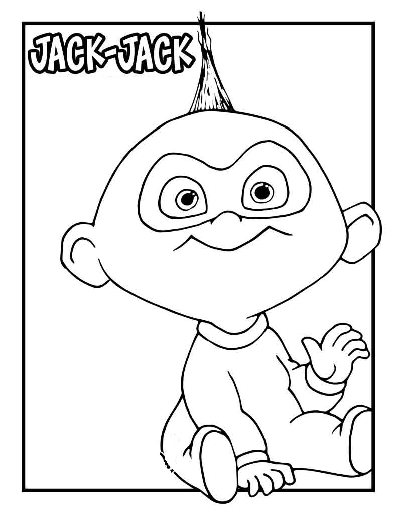 Incredibles 2 Coloring Pages Jack Jack Printable to Print for Kids Pictures  - Ecolorings.info