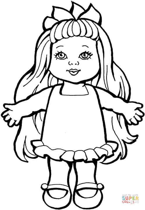 Doll coloring page | Free Printable Coloring Pages