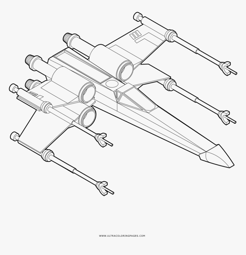 Transparent X Wing Png - Coloring Star Wars X Wing, Png Download ,  Transparent Png Image - PNGitem