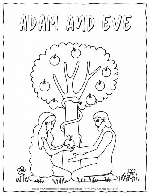 Adam and Eve - Bible Coloring Pages | Planerium
