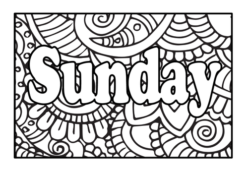 Mindfulness Coloring Pages For Kids - Printable Coloring Day of the Week |  Teaching Resources