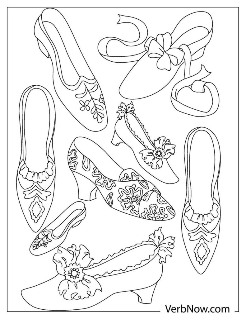 Free SHOE Coloring Pages & Book for Download (Printable PDF) - VerbNow